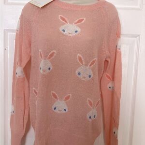 NWT Wildfox White Label Peach Bunny Sweater Size Smalll